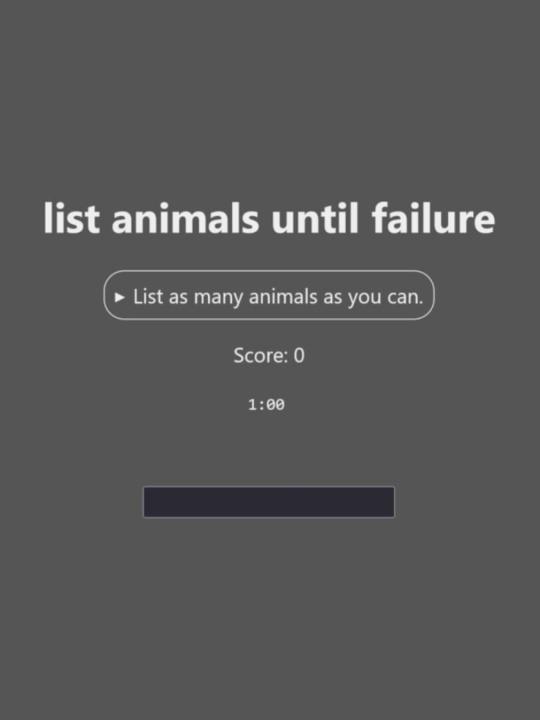 List Animals Until Failure